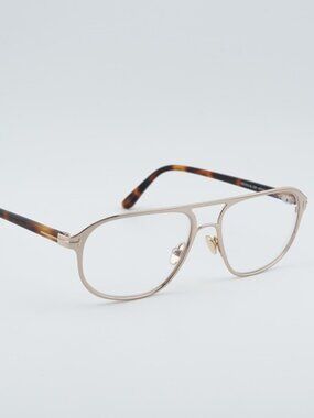 Tom Ford FT5751-B 028 Eyeglasses Gold/Havana 57mm Aviator Frame